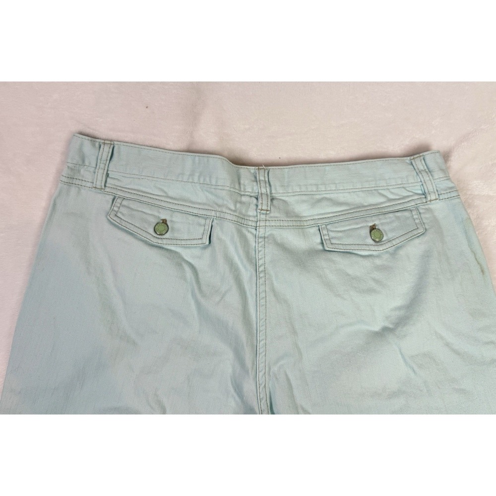 Talbots Mint Green Capri Pants Sz 16 Stretch Cotton Ankle Casual Career - Picture 7 of 8